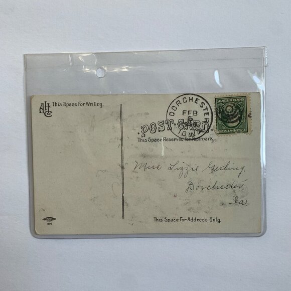 1910 Antique Valentine's Day Postcard St. Valentine's Catch Heart Fishing - Picture 4 of 5